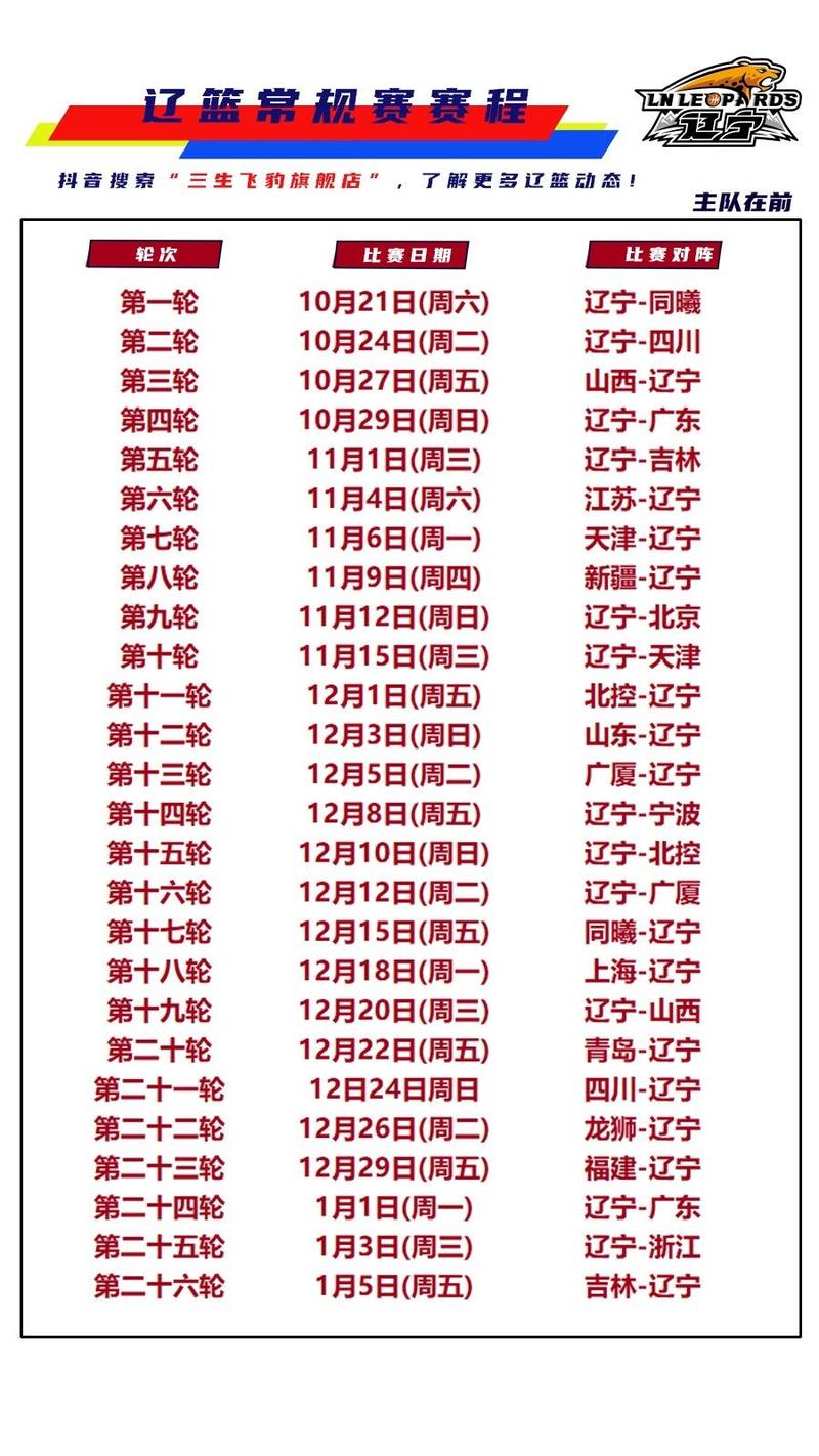 辽宁cba季后赛时间表，cba季后赛辽宁队比赛时间表